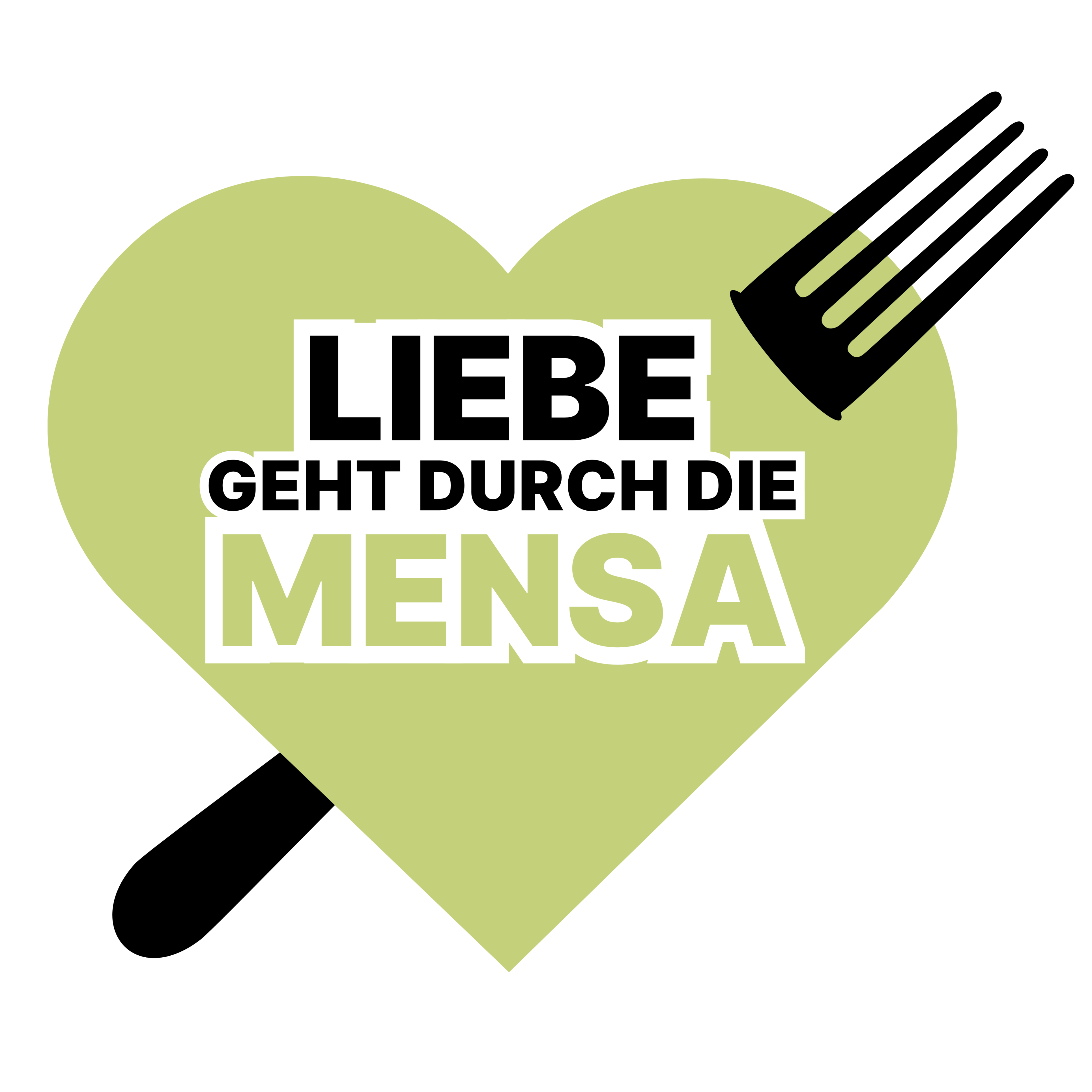 Liebe geht durch die Mensa Negativ logo